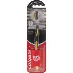 Photo of Colgate Slim Soft Advanced Charcoal Toothbrush, 1 Pack, With Ultra Soft Slim Tip Bristles 