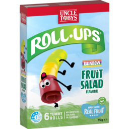 Photo of Uncle Tobys Roll-Ups Rainbow Fruit Salad Snacks Made With Real Fruit X6 94g 6pk