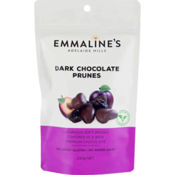 Photo of Emmalines Dark Chocolate Prunes 230gm