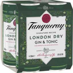 Photo of Tanqueray Gin & Tonic 4x250c
