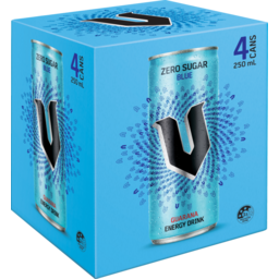 Photo of V Blue V Energy Drink Zero Sugar Blue 4 Pack 250ml