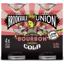 Photo of Brookvale Union Bourbon & Cola 6% Can 4pk
