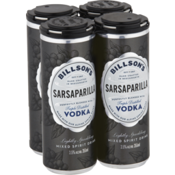 Photo of Billson's Vodka & Sarsparilla 4x355ml