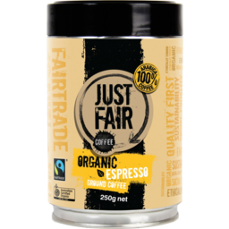 Photo of Just Fair Organic Espresso Ground Coffee 250g