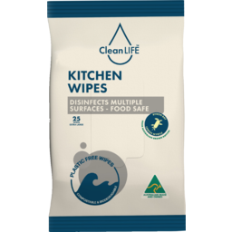 Photo of Clean Life Byron Bay Lemon Myrtle Plastic Free Extra Large Kitchen Wipes 25 Pack
