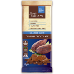 Photo of Sweet William Original Chocolate No Added Sugar 100g 