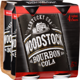 Photo of Woodstock 5% Bourbon & Cola 4x440ml Cans