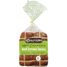 Photo of Balfours Apple & Cinnamon Hot Cross Buns 6 Pack