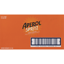 Photo of Aperol Spritz Ready To Serve 175ml 24 Pack