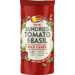Photo of Sunrice Thin Flavoured Rice Cakes Sundried Tomato & Basil