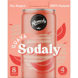 Photo of Remedy Sodaly Soft Drink Guava 4 X 250ml Cans 