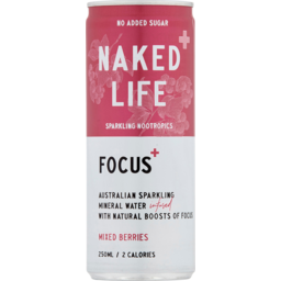Photo of Naked Life Focus Mixed Berries Sparkling Mineral Water No Added Sugar 250ml
