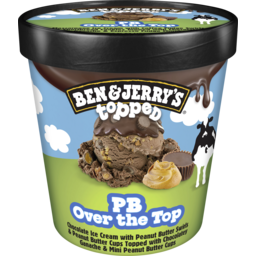 Photo of Ben & Jerrys Ice Cream Topped PB Over the top