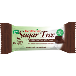Photo of Healtheries Sugar Free Bar Dark Chocolate 21g 