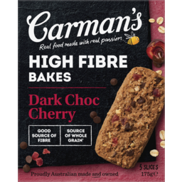 Photo of Carmans High Fibre Dark Choc Cherry Bakes 5 Pack 175g