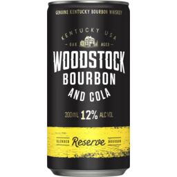 Photo of Woodstock Bourbon & Cola Reserve 12% 200ml