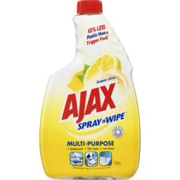Photo of Ajax Spray N' Wipe Multi-Purpose Antibacterial Disinfectant Cleaner Lemon Citrus Refill 750ml