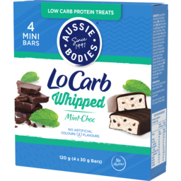 Photo of Aussie Bodies Lo Carb Whipd Choc Mint Flavour Protein Bar 4 Pack 120g