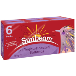 Photo of Sunbeam Snack Pack Yoghurt Coated Sultanas 6x30gm