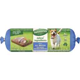 Photo of Natures Gift Just Natural Deli Roll With Chicken Brown Rice & Vegetables Dog Food Roll