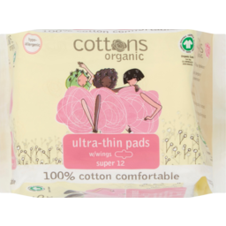 Photo of Cottons Ultra Thin Super With Wings Sanitary Pads 12 Pack