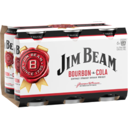 Photo of Jim Beam White Bourbon & Cola 4.8% 6x375ml