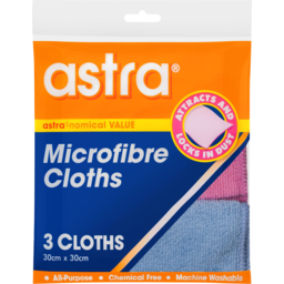 Photo of Astra Microfibre Cloths 3 Pack 