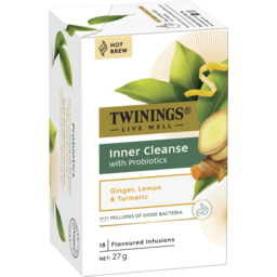 Photo of Twinings Live Well Inner Cleanse Probiotics Ginger, Lemon And Turmeric Herbal Tea Bags 18 Pack 27g 27g