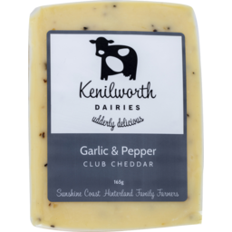 Photo of Kenilworth Dairies Garlic & Pepper Club Cheddar 165g