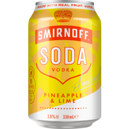 Photo of Smirnoff Soda Pineapple & Lime 3.5% 330ml