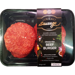Photo of Sausages Grass Fed Beef Burger 500gm