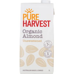 Photo of Pure Harvest Unsweetened Organic Almond Long Life Milk 1l
