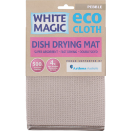 Photo of White Magic Eco Cloth Dish Drying Mat Pebble