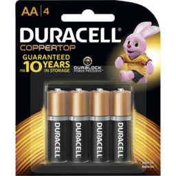 Photo of Duracell Coppertop Alkaline AA Batteries 4 Pack