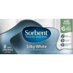 Photo of Sorbent Toilet Paper 3 Ply Long Roll White 8 Pack