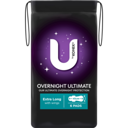Photo of U By Kotex Extra Overnight Ultimate With Wings Sanitary Pads 6 Pack