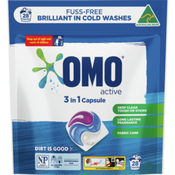 Photo of Omo 3 in 1 Laundry Liquid Capsules Front & Top Loader Active 28pk