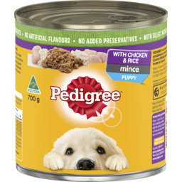 Photo of Pedigree Puppy Wet Dog Food With Chicken & Rice Mince 700g Can 700g