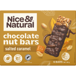 Photo of Nice & Natural Salted Caramel With Real Milk Chocolate Roasted Nut Bars 6 Pack