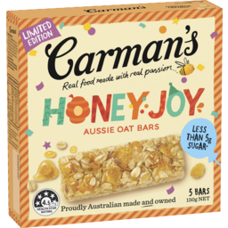 Photo of Carman's Aussie Oat Bars Limited Edition Honey Joy 5 Pack 150g