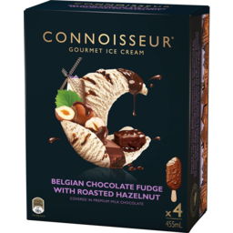 Photo of Connoisseur Gourmet Ice Cream Belgian Chocolate Fudge with Roasted Hazelnut 4pk