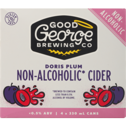 Photo of Good George Doris Plum Non Alcoholic Cider 4 x 330ml Cans