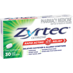 Photo of Zyrtec / Reactine Zyrtec Rapid Acting Hayfever & Allergy Relief Antihistamine Mini Tablets 30 Pack 30.0x
