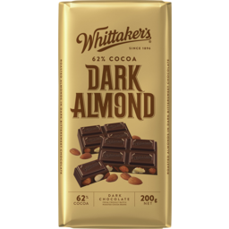 Photo of Whittaker's 62% Dark Almond Block 200gm