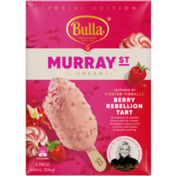 Photo of Bulla Ice Cream Murray St Berry Rebellion Tart 4pk