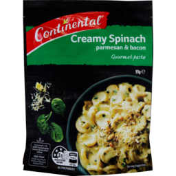 Photo of Continental Creamy Spinach Parmesan & Bacon Pasta 97gm