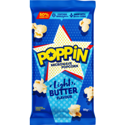 Photo of Poppin Microwave Popcorn Lite Butter Flavour 85g