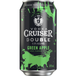 Photo of Vodka Cruiser Double Green Apple 6.8% Can 375ml