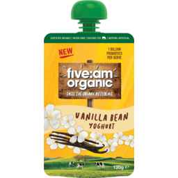 Photo of Five:Am Organic Vanilla Bean Yoghurt 120g