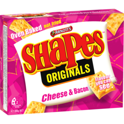 Photo of Arnott's Shapes Originals Cracker Biscuits Cheese & Bacon 180g